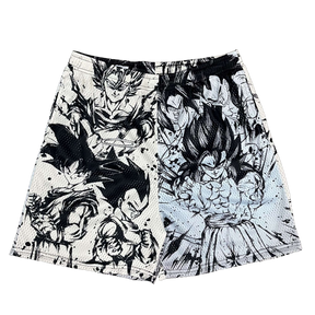 BLACK&WHITE GOKU MESH SHORTS-8665