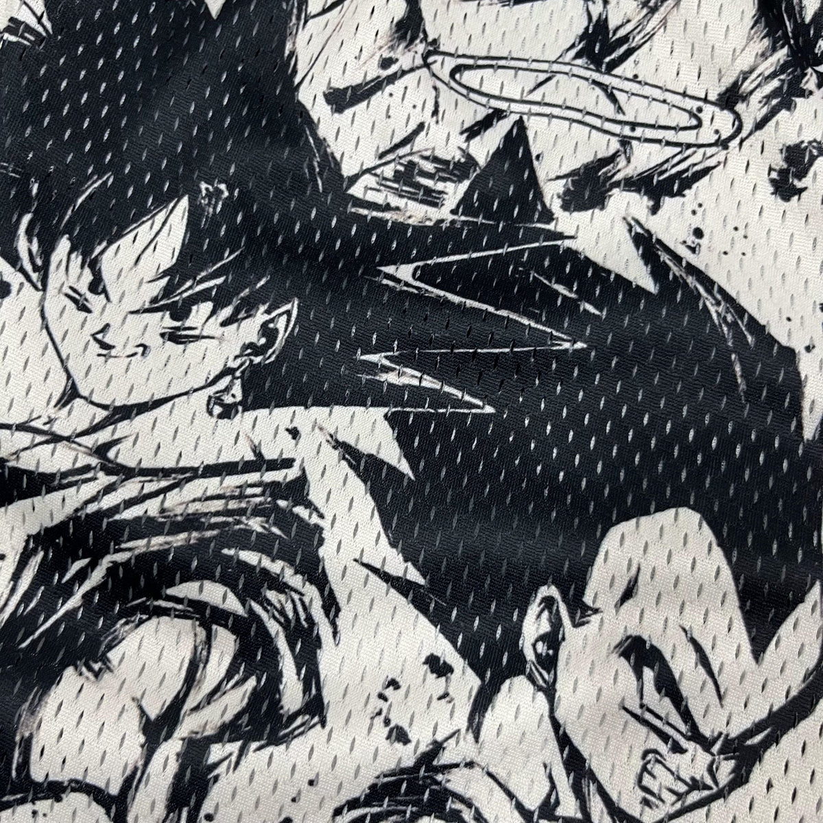 BLACK&WHITE GOKU MESH SHORTS-8665