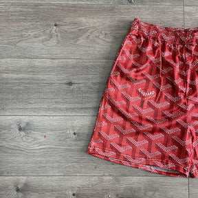 RED GY MESH SHORTS-8708