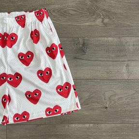 RED CDG MESH SHORTS-8716