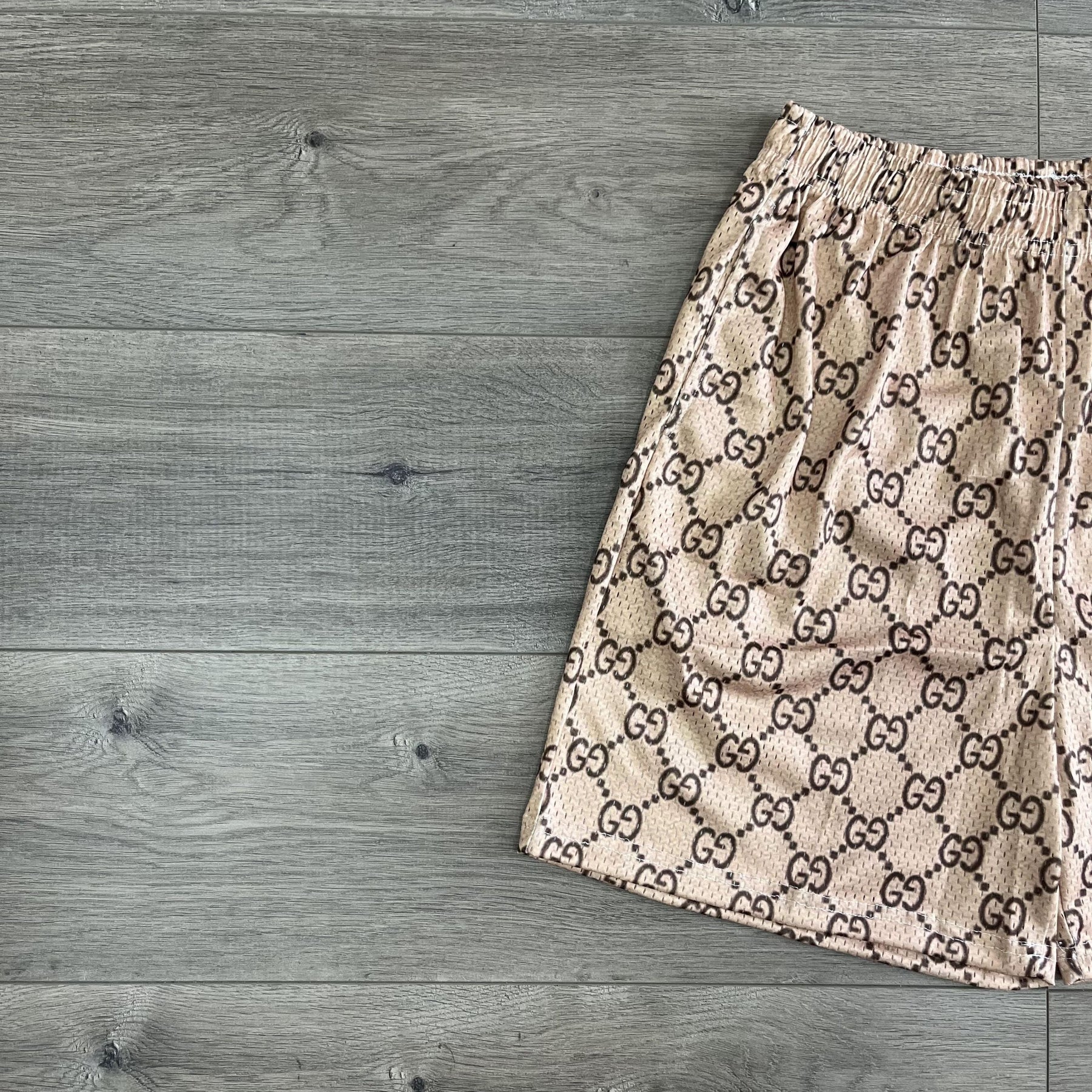 KHAKI GU MESH SHORTS-8717
