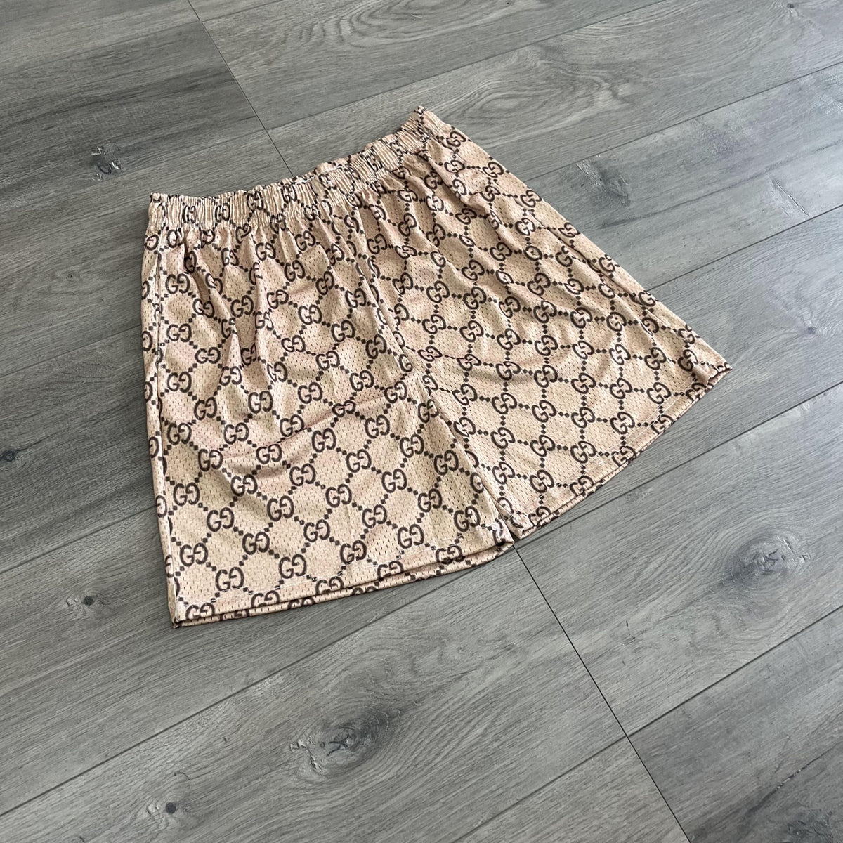 KHAKI GU MESH SHORTS-8717