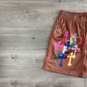 COLORFUL CROSS MESH SHORTS-8718