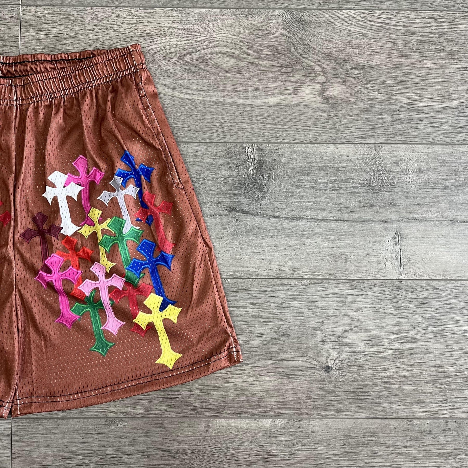 COLORFUL CROSS MESH SHORTS-8718