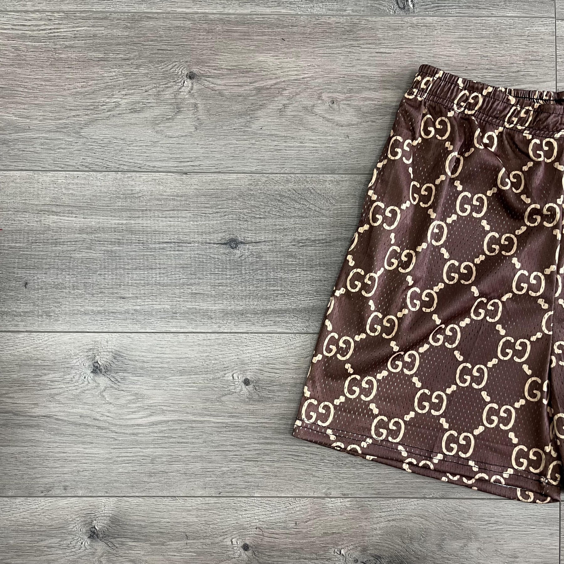 BROWN GU MESH SHORTS-8719