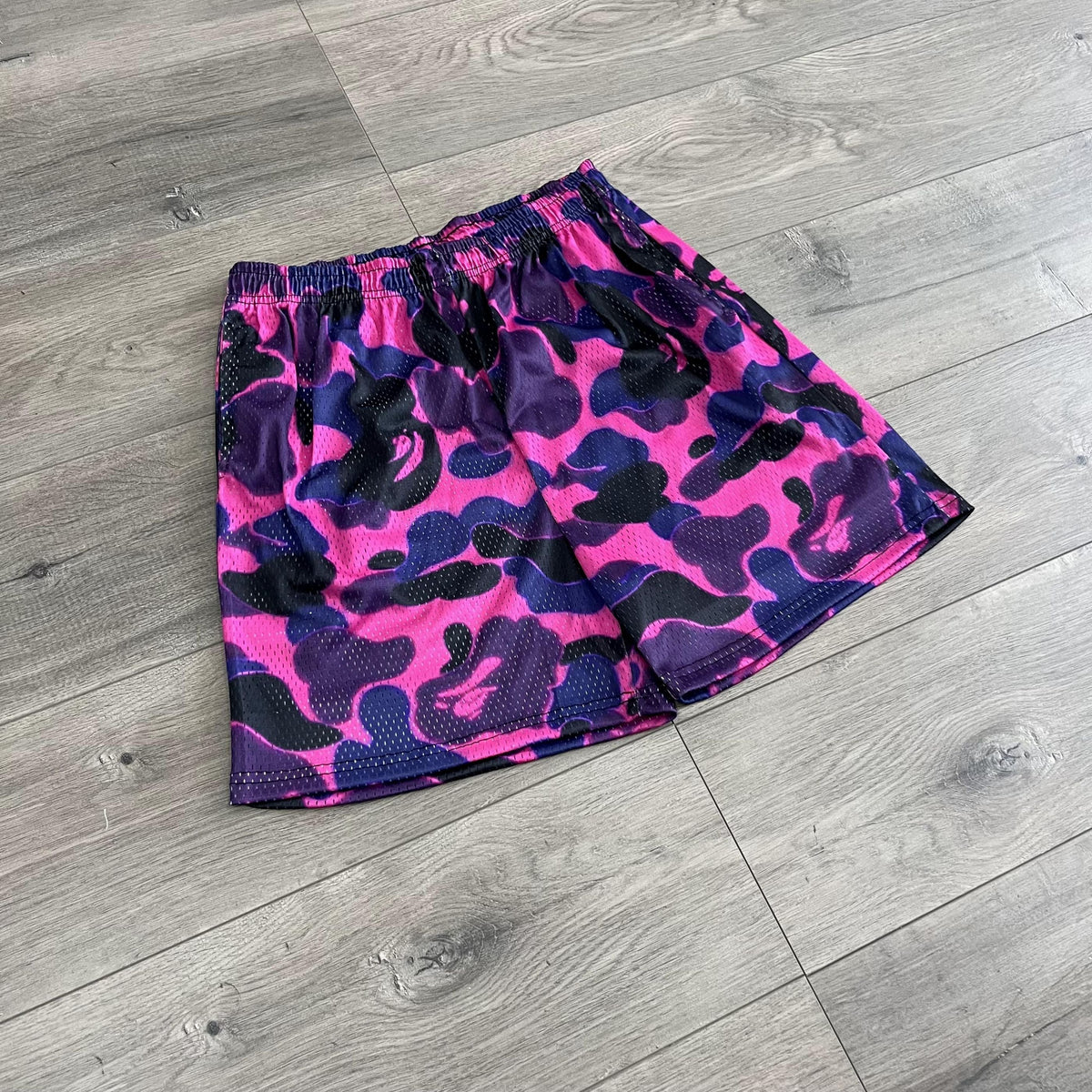 DARK PURPLE CAMO MESH SHORTS-8723