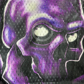 PURPLE SKULL MESH SHORTS-8735