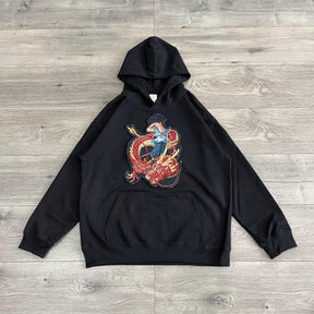 GOKU RED DRAGON TAPESTRY PATCH HOODIE-9076