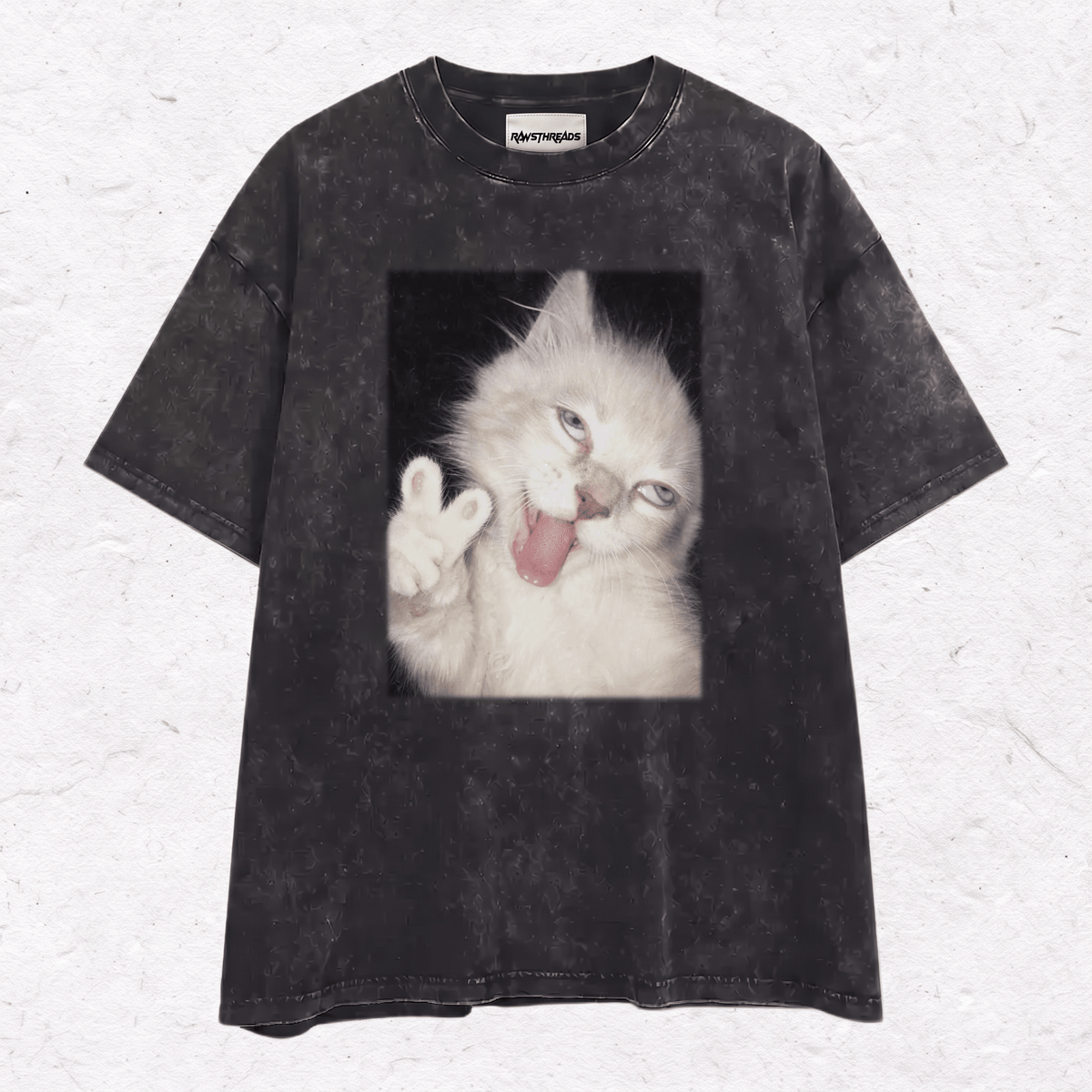WACKY CAT HEAVY WEIGHT COTTON TEE-021