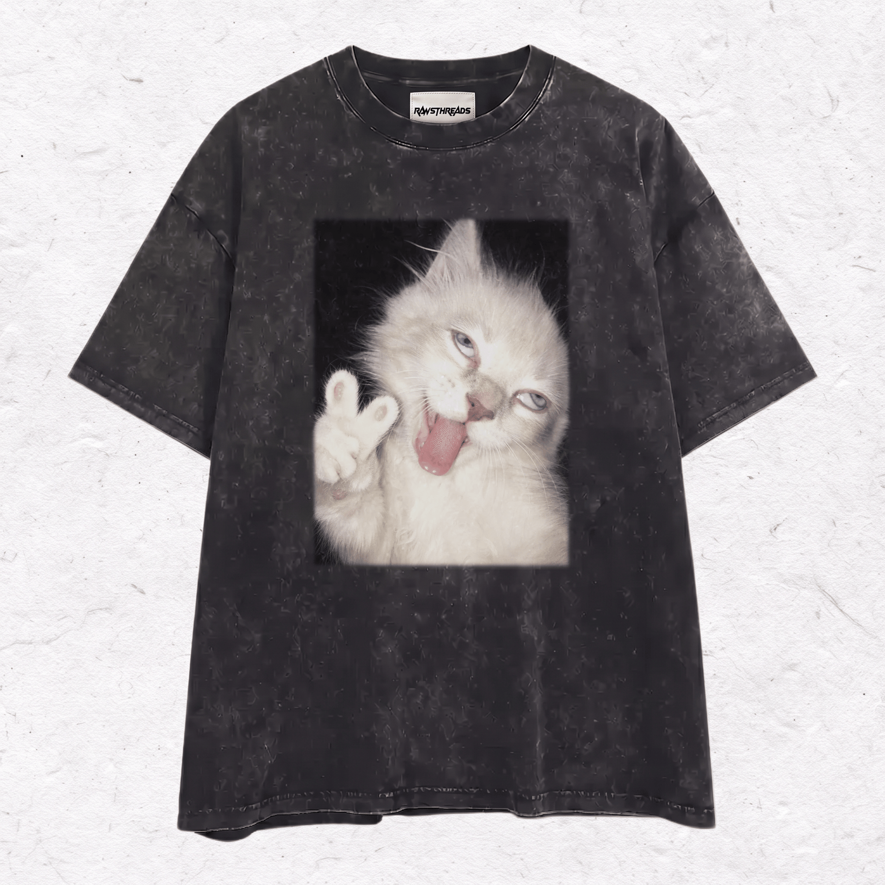 WACKY CAT HEAVY WEIGHT COTTON TEE-021