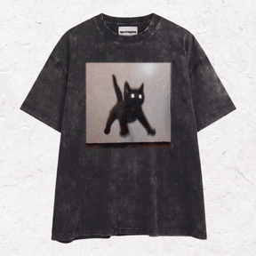 WACKY CAT HEAVY WEIGHT COTTON TEE-022
