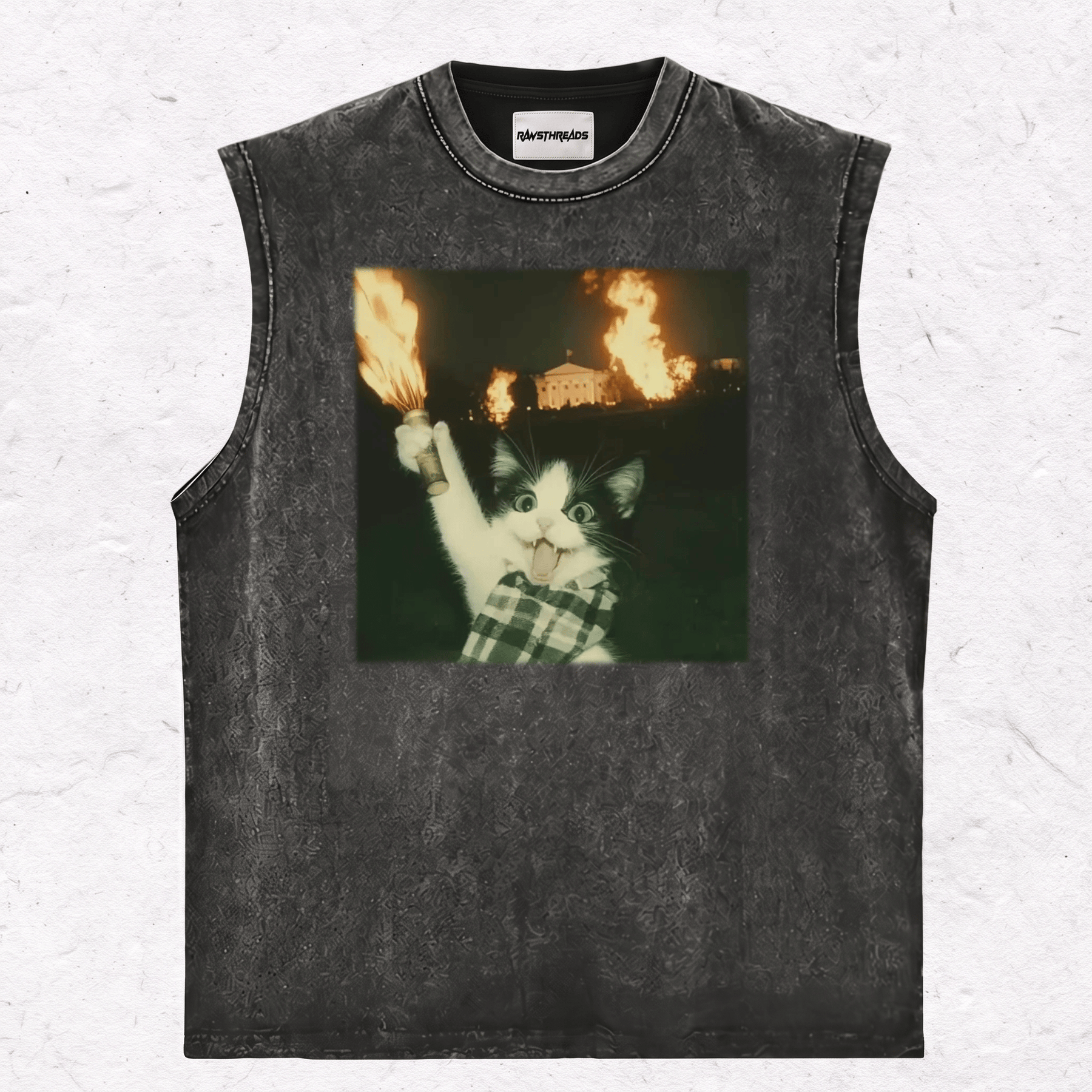 WACKY CAT HEAVY WEIGHT COTTON TEE-023