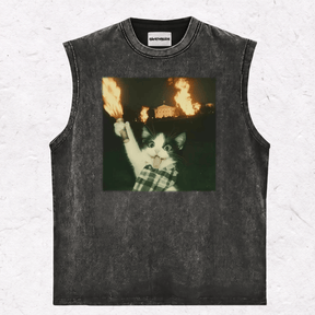WACKY CAT HEAVY WEIGHT COTTON TEE-023