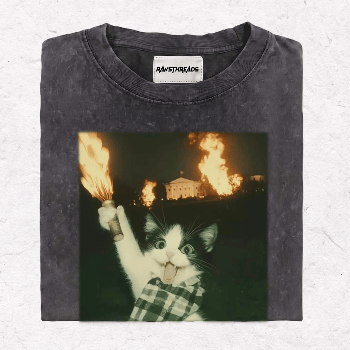 WACKY CAT HEAVY WEIGHT COTTON TEE-023