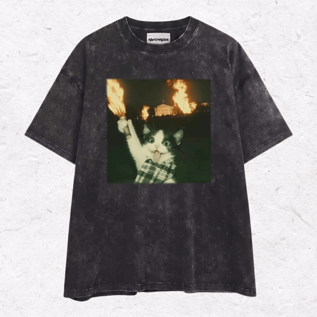 WACKY CAT HEAVY WEIGHT COTTON TEE-023