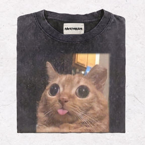 WACKY CAT HEAVY WEIGHT COTTON TEE-002
