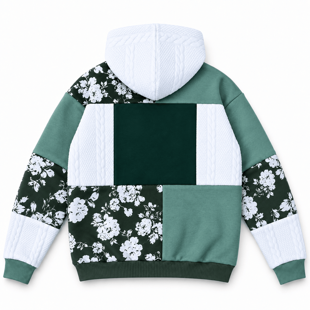 Green Mood Patchwork Hoodie -02