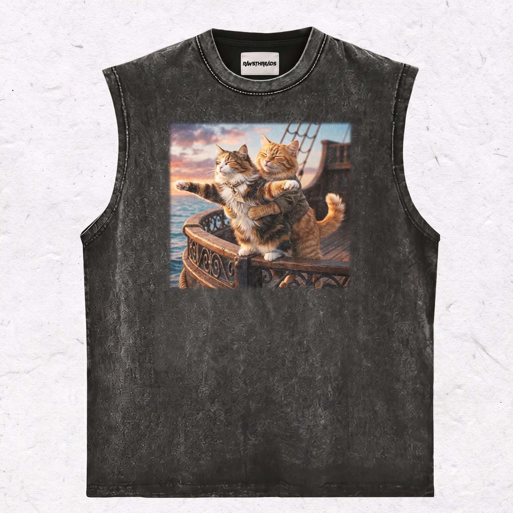 TITANIC CAT HEAVY WEIGHT COTTON TEE-008