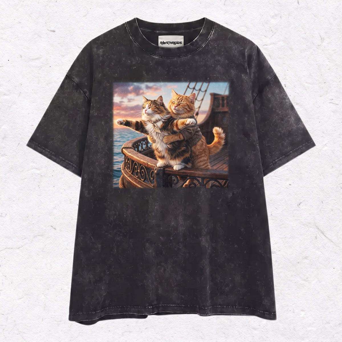 TITANIC CAT HEAVY WEIGHT COTTON TEE-008