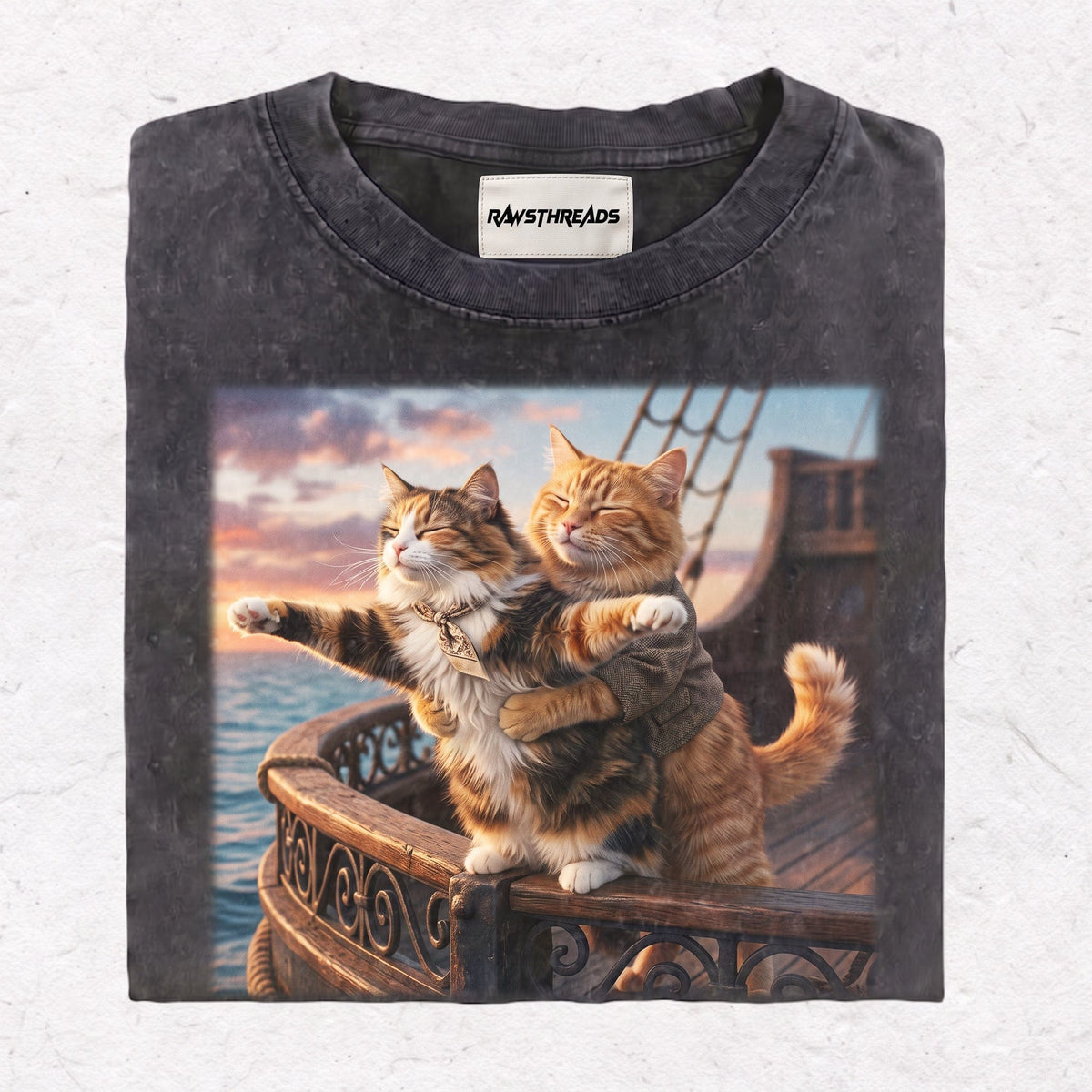 TITANIC CAT HEAVY WEIGHT COTTON TEE-008