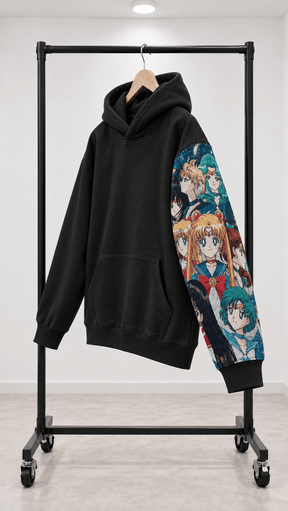 Beauty Girl Patchwork Hoodie -10