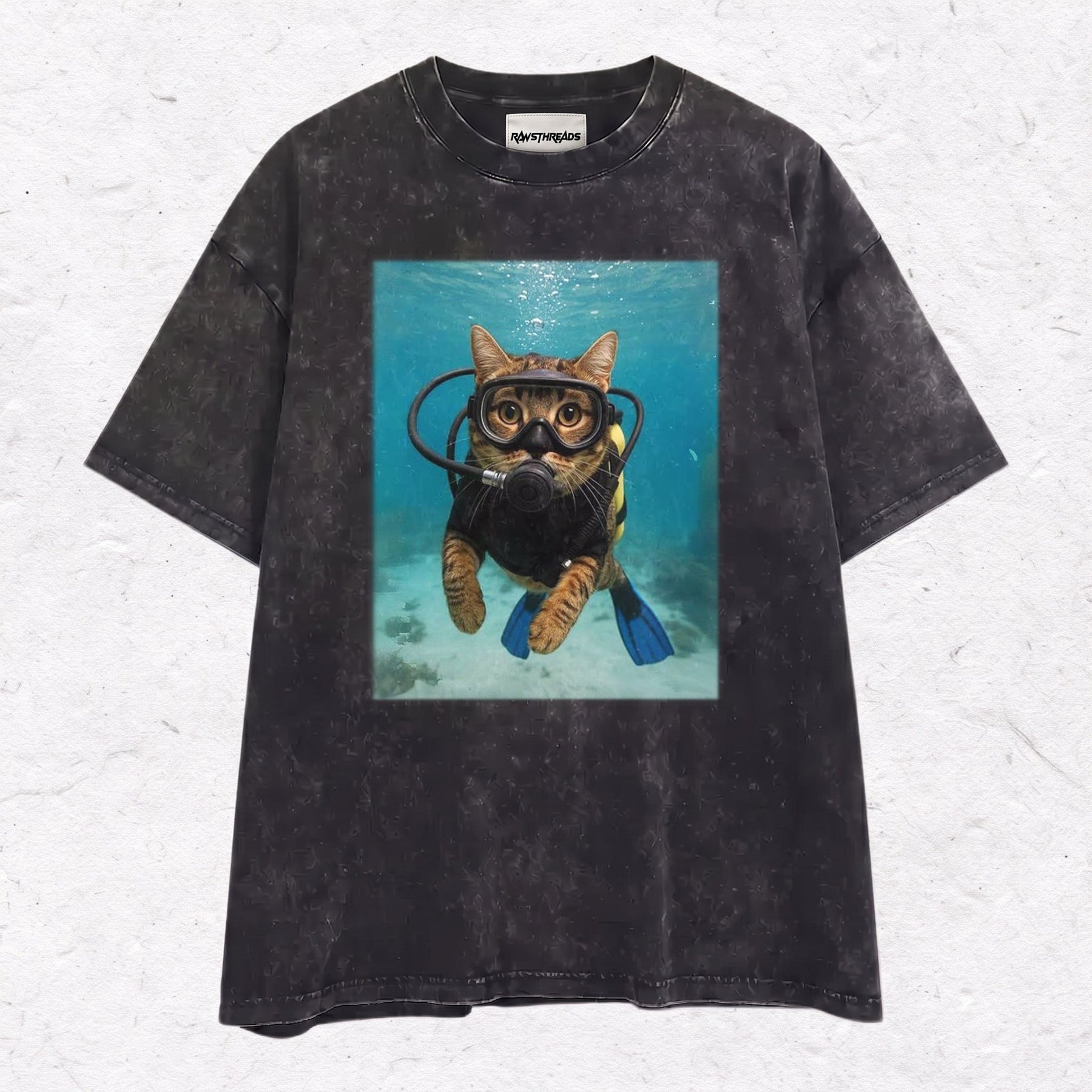 WACKY CAT HEAVY WEIGHT COTTON TEE-009