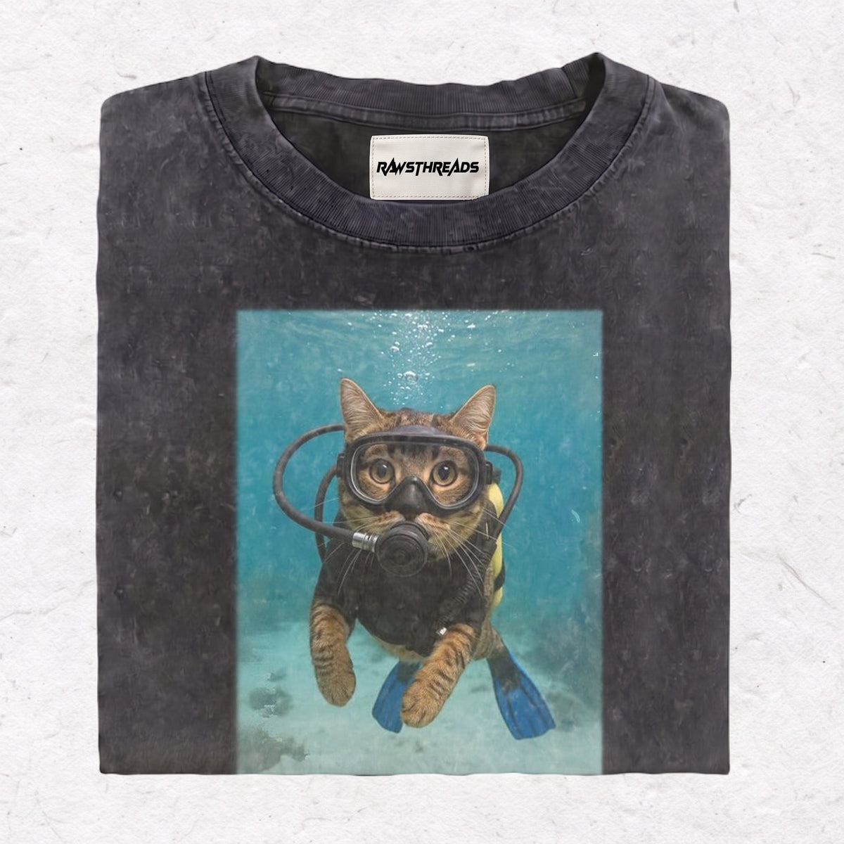 WACKY CAT HEAVY WEIGHT COTTON TEE-009