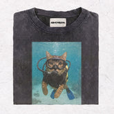 WACKY CAT HEAVY WEIGHT COTTON TEE-009