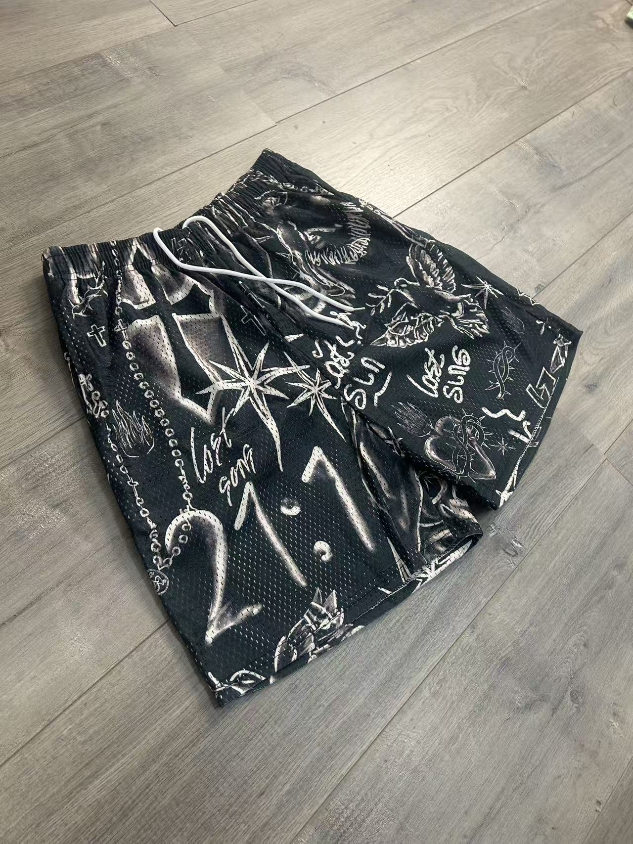 RETRO TIE DYE CROS GREEN  SHORTS-8908