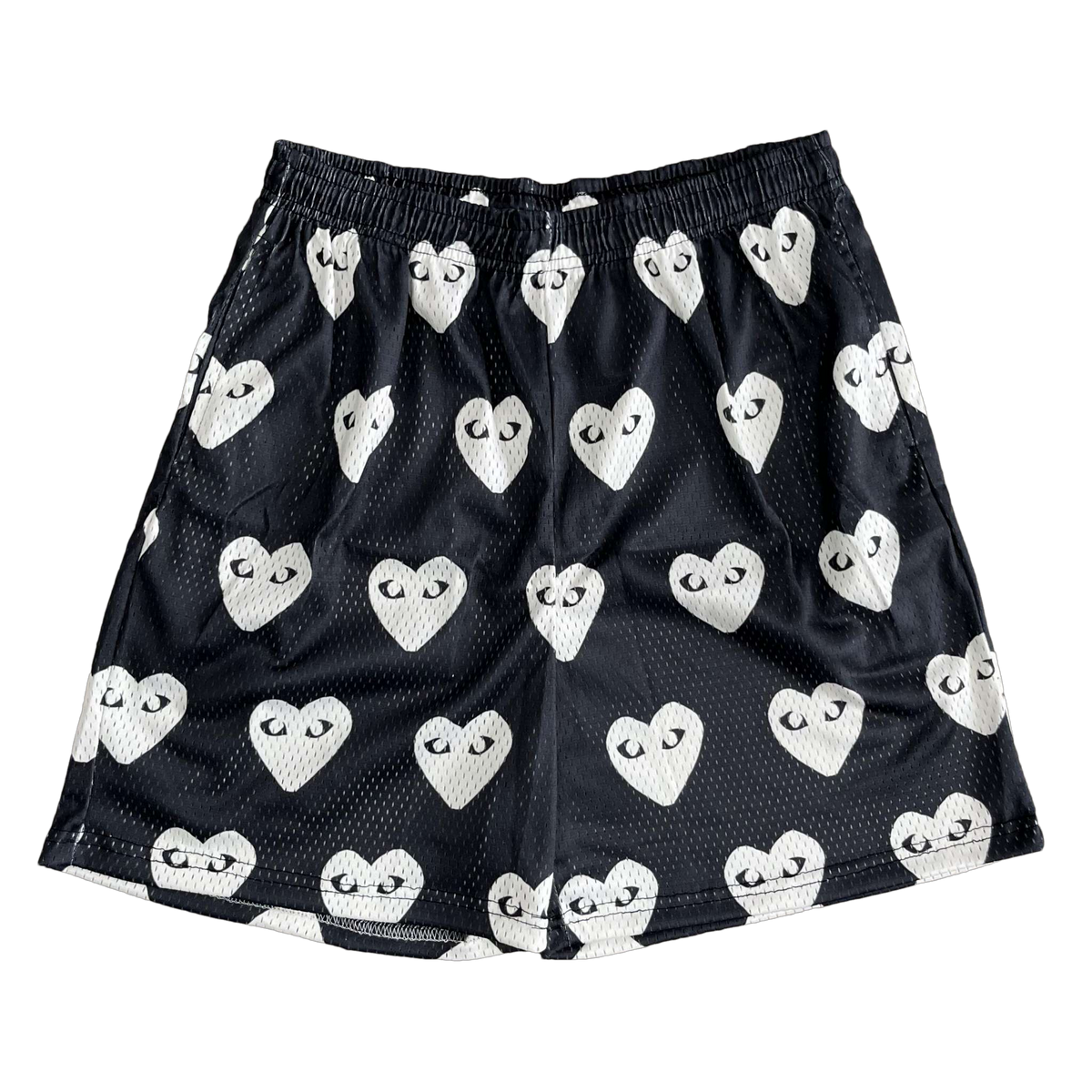 BLACK CDG MESH SHORTS-8732