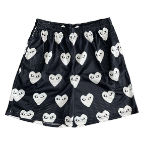 BLACK CDG MESH SHORTS-8732