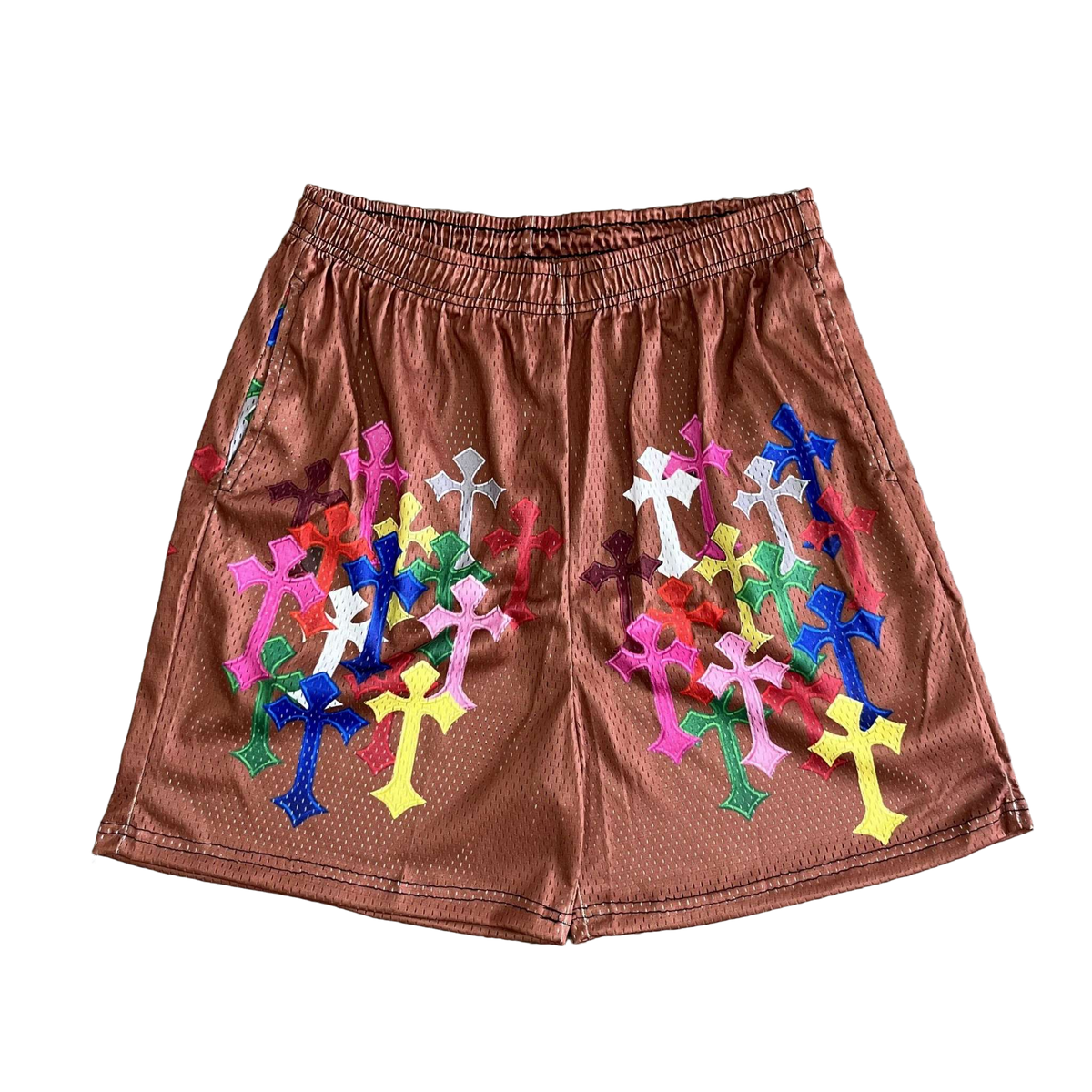 COLORFUL CROSS MESH SHORTS-8718