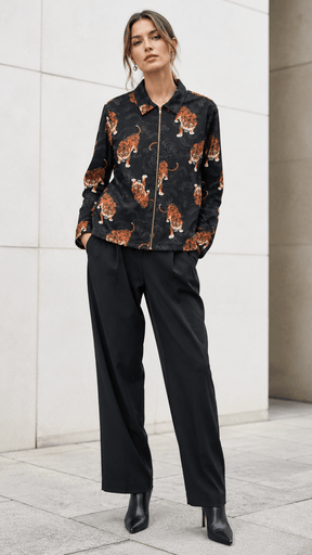 TIGER PRINT TAPESTRY JACKET