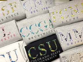 Customizable college floral embroidered