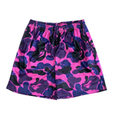 DARK PURPLE CAMO MESH SHORTS-8723