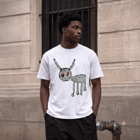 DRAKE FOR ALL THE DOGS DEER DRAWING HEAVYWEIGHT COTTON TEE-57025