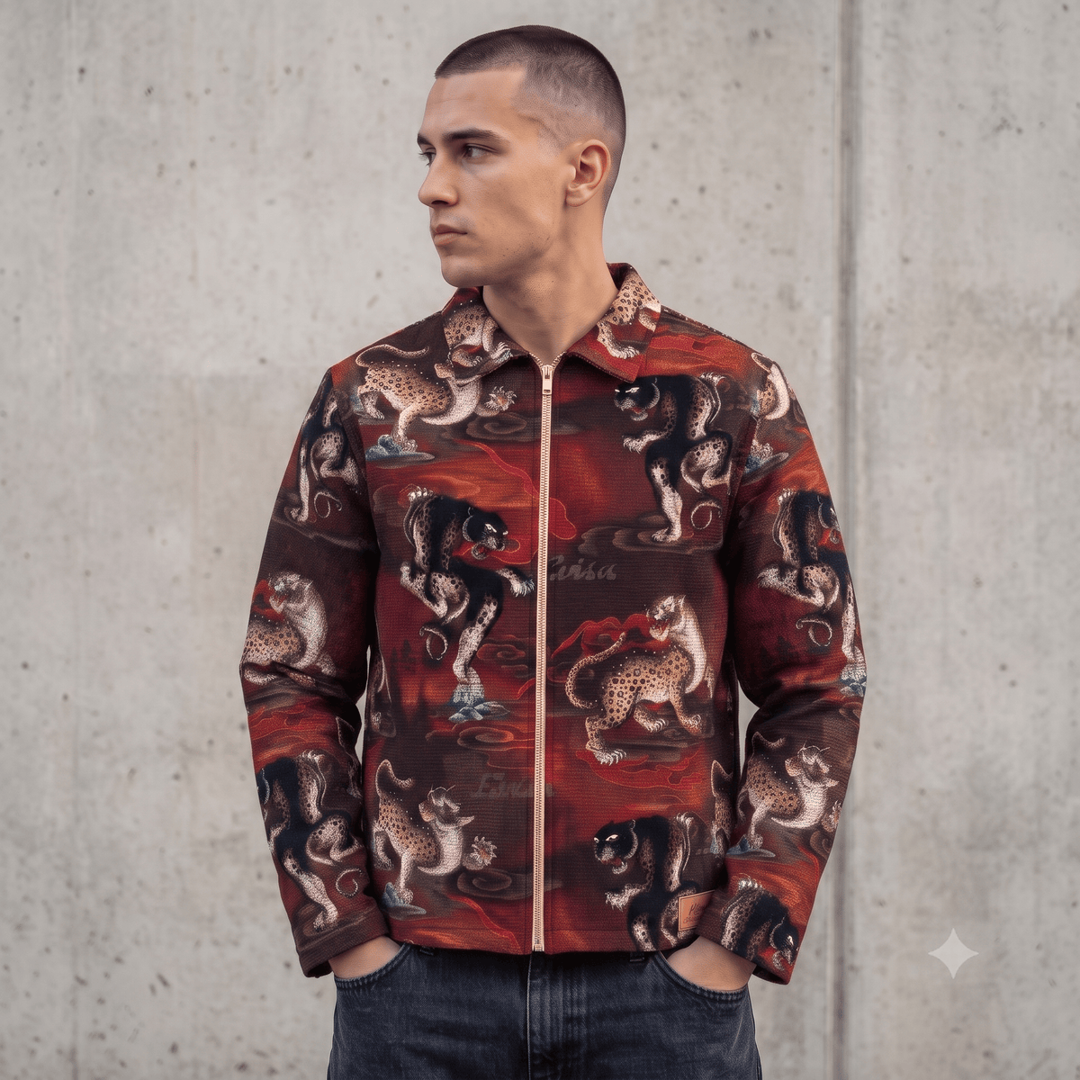 LEOPARD PRINT TAPESTRY JACKET