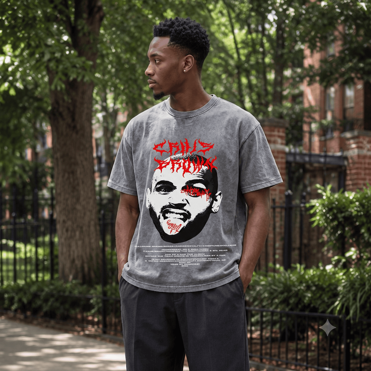 CHRIS BROWN HEAVY WEIGHT COTTON TEE-8926