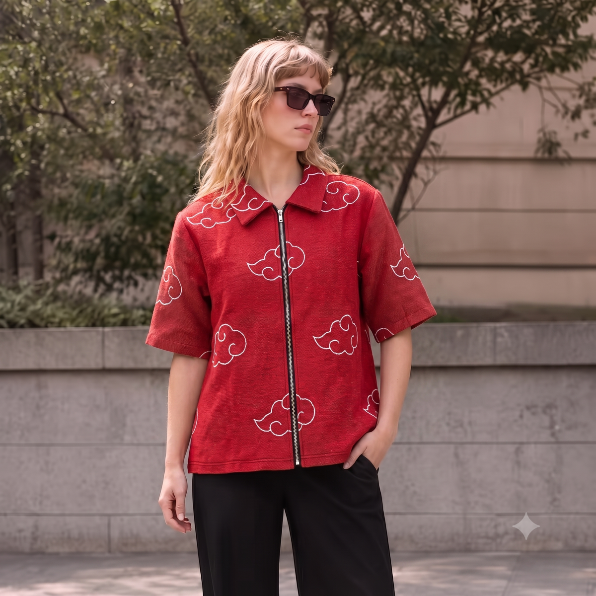 RED N TAPESTRY TEE