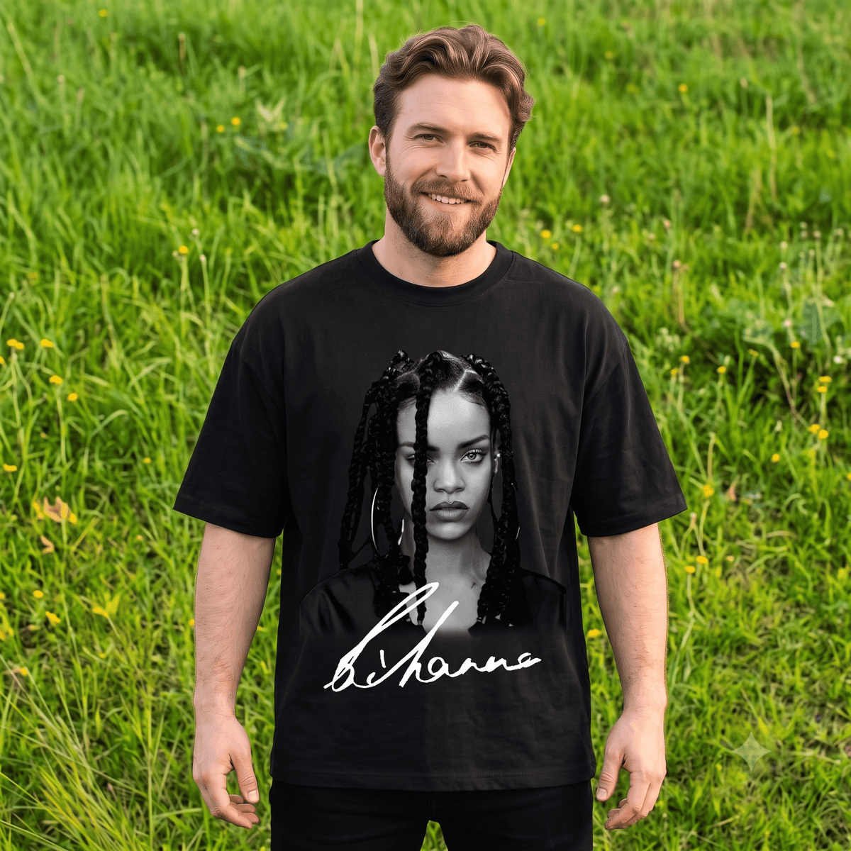 RIHANNA BRAIDED HAIR STYLE HEAVYWEIGHT COTTON TEE-57017