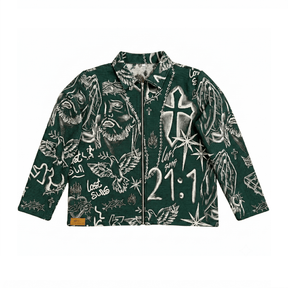 RETRO TIE DYE CROS GREEN JACKET
