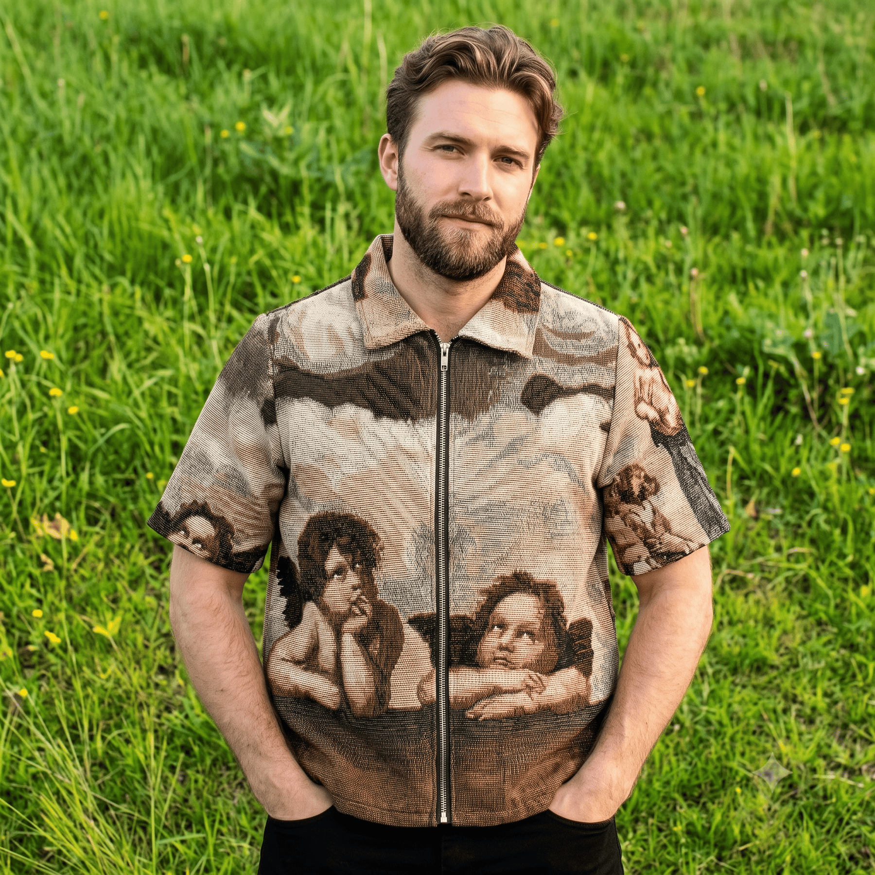 TWO ANGELS TAPESTRY TEE