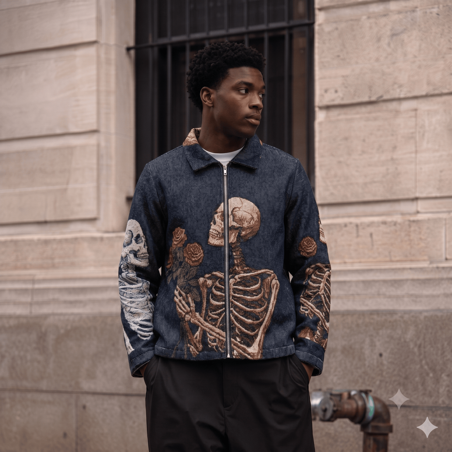 ROSE SKULL TAPESTRY JACKET