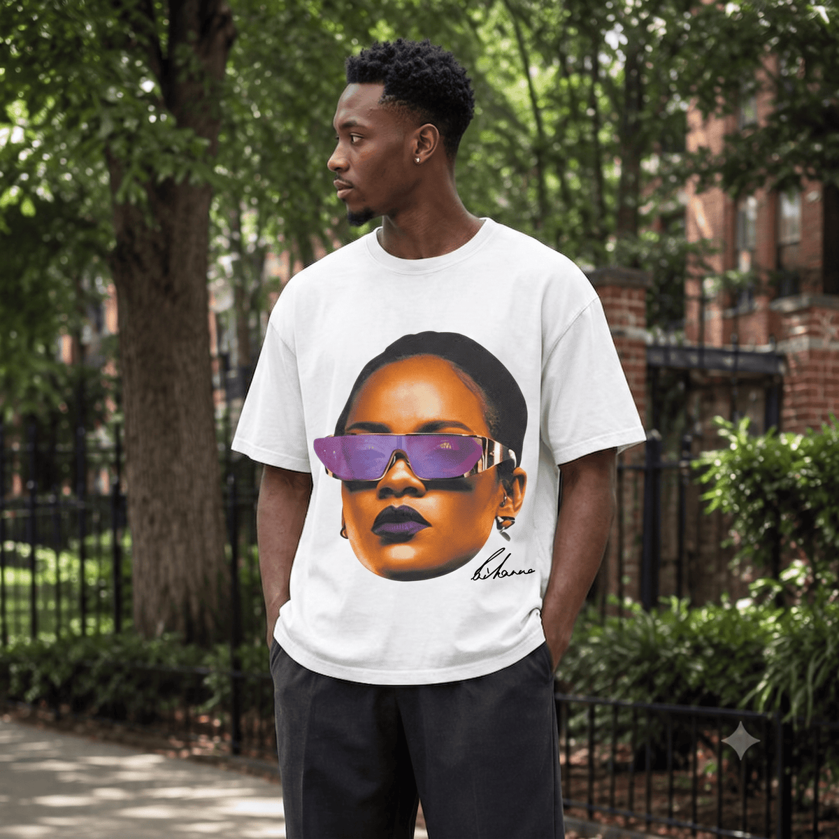 RIHANNA PURPLE SUNGLASSES HEAVYWEIGHT COTTON TEE-57036