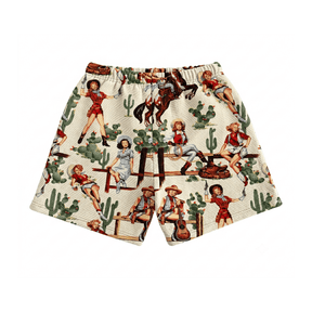 WHITE COWGIRL TAPESTRY SHORTS