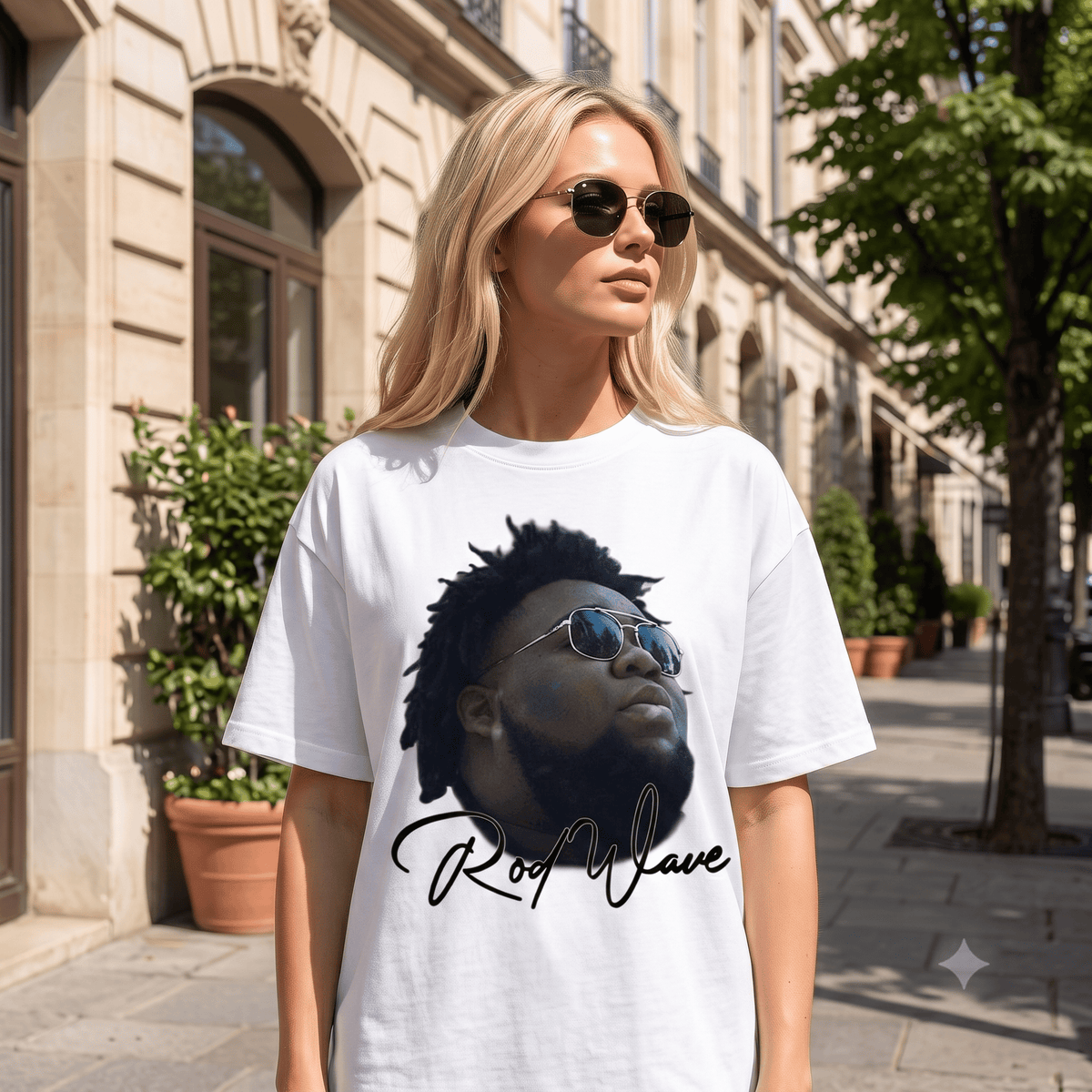 ROD WAVE SIGNATURE PRINT HEAVYWEIGHT COTTON TEE-57029