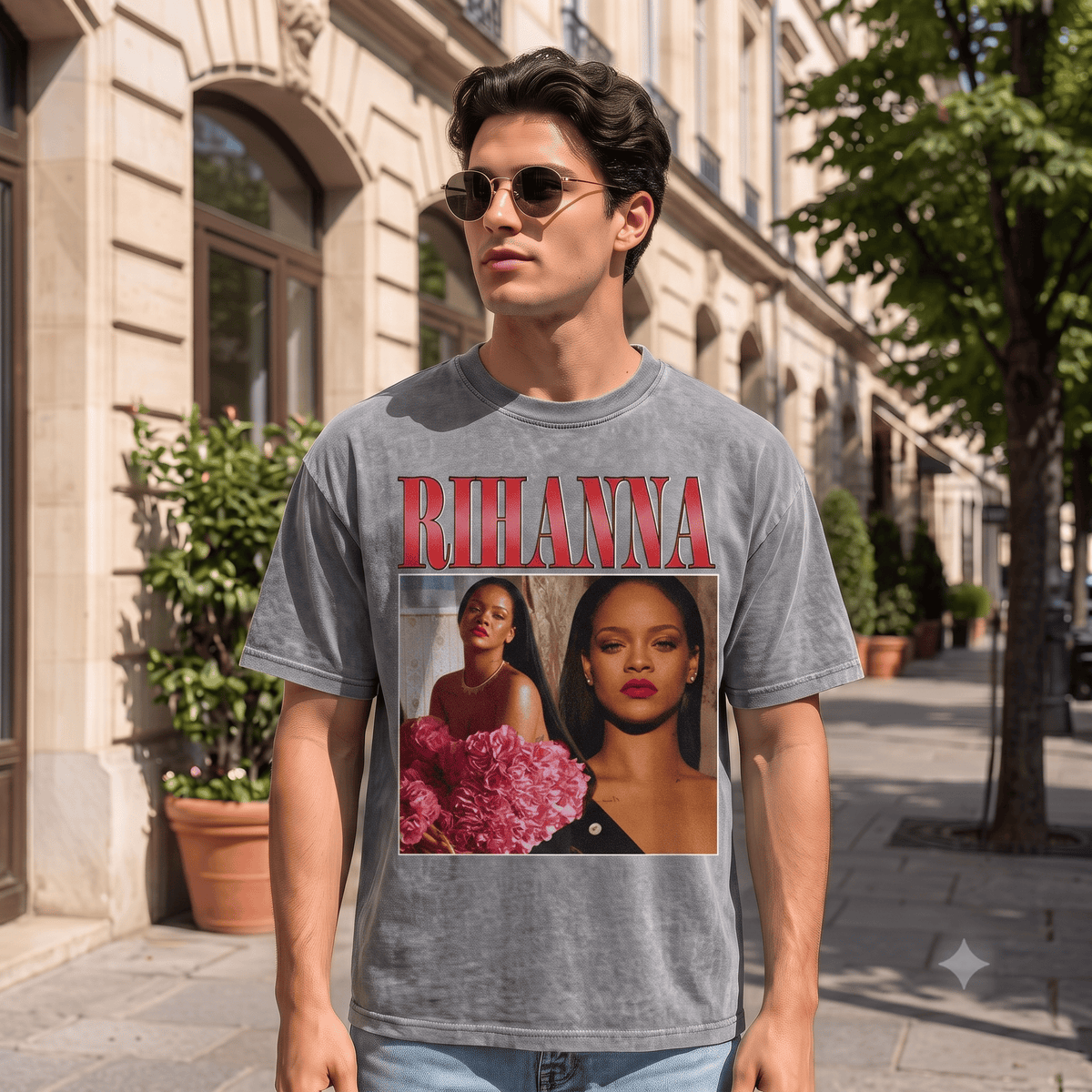 RIHANNA HEAVY WEIGHT COTTON TEE-8868