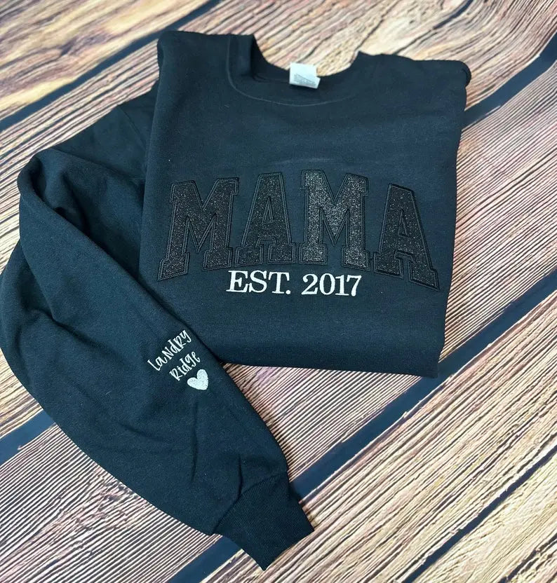 Mama Glitter Applique sweatshirt/ Hoodie