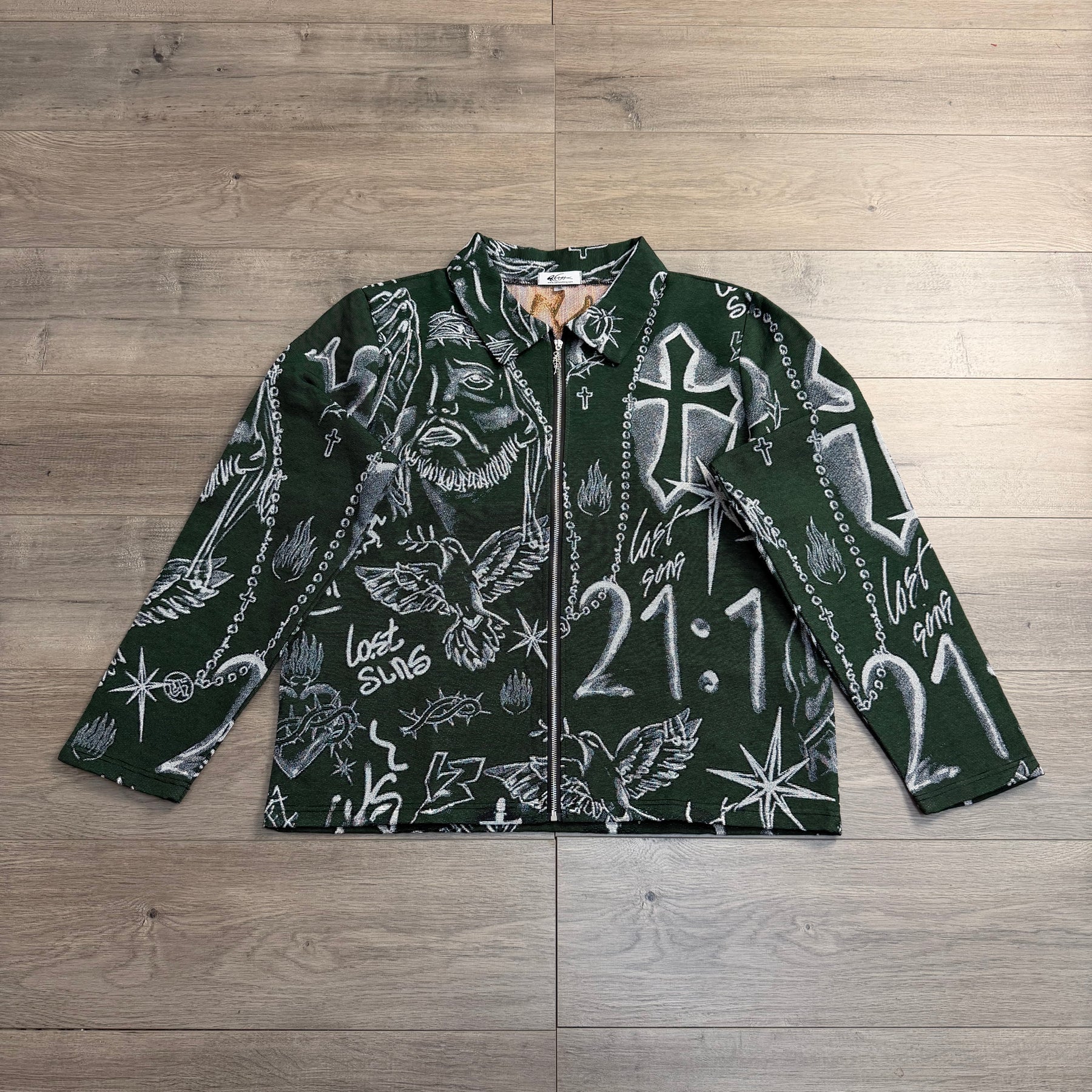 RETRO TIE DYE CROS GREEN JACKET