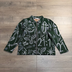 RETRO TIE DYE CROS GREEN JACKET